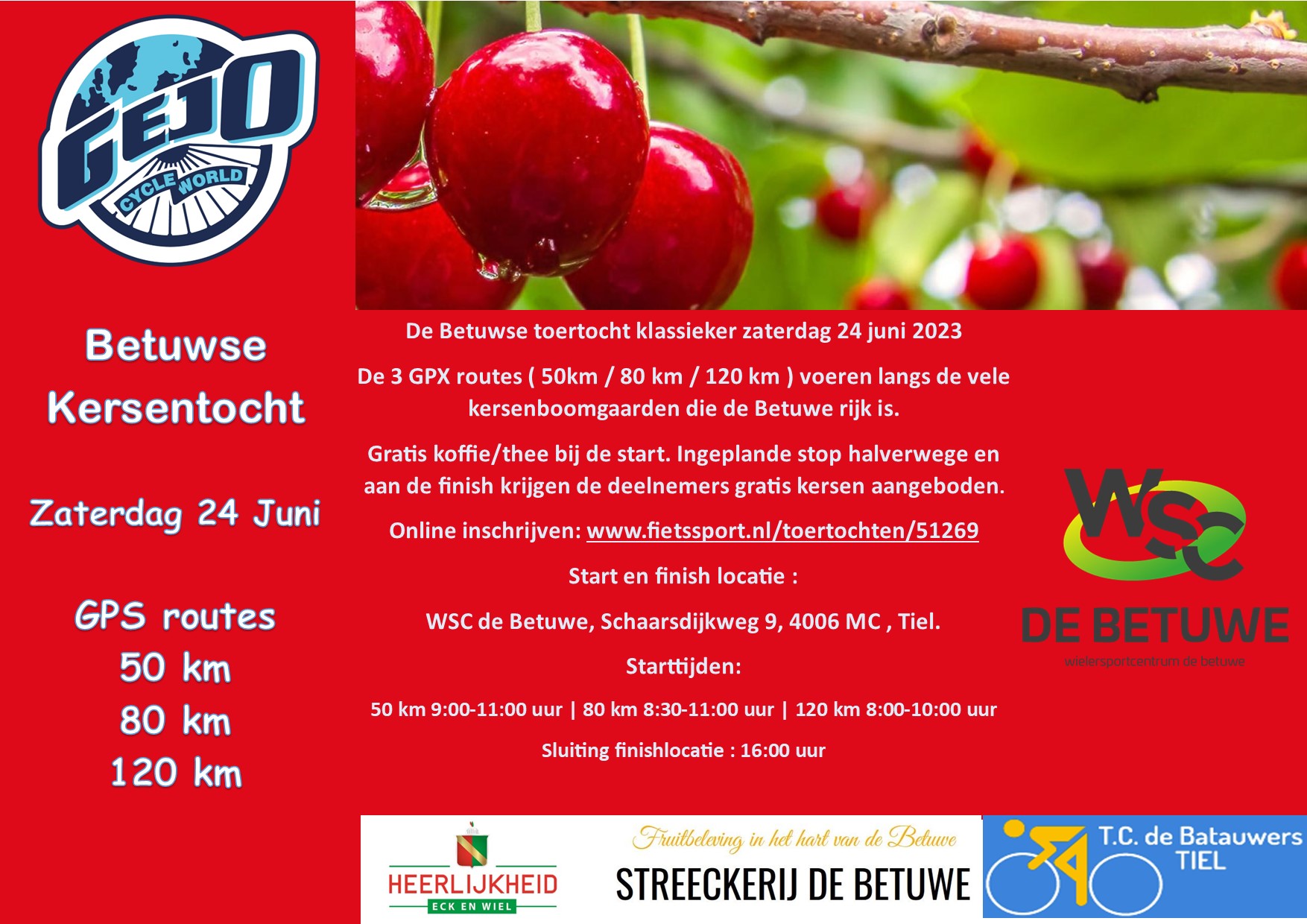 Flyer kersentocht 2023